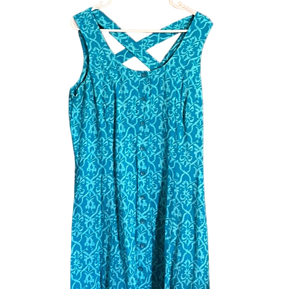 💜💜 Coldwater Creek Ladies Summer Long ButtonUp Dress 100% Rayon Size 16
